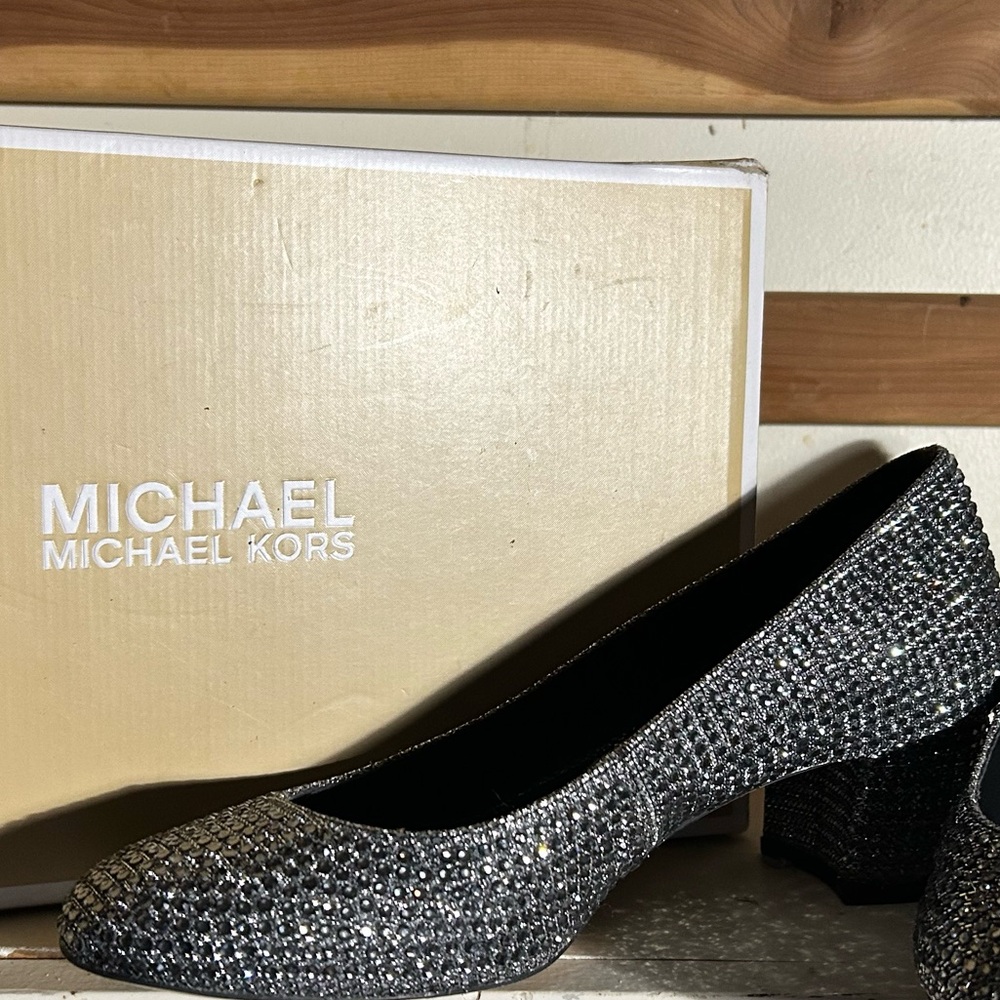 Michael Kors Silver Glitter Heels